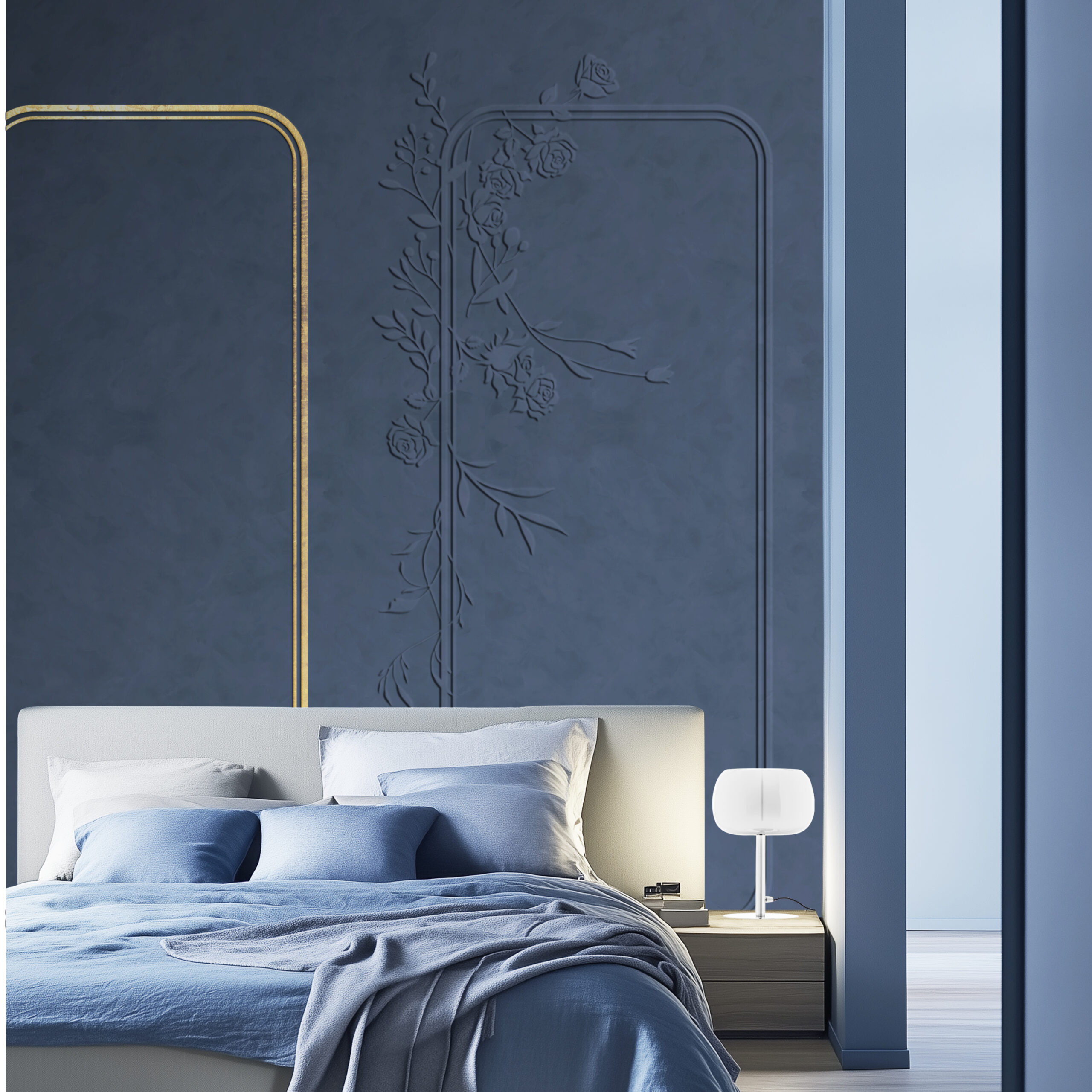 Boiserie Rose Frame - 3D